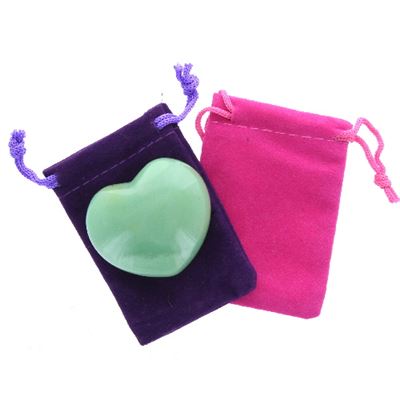 Green Aventurine Heart Large in Pouch